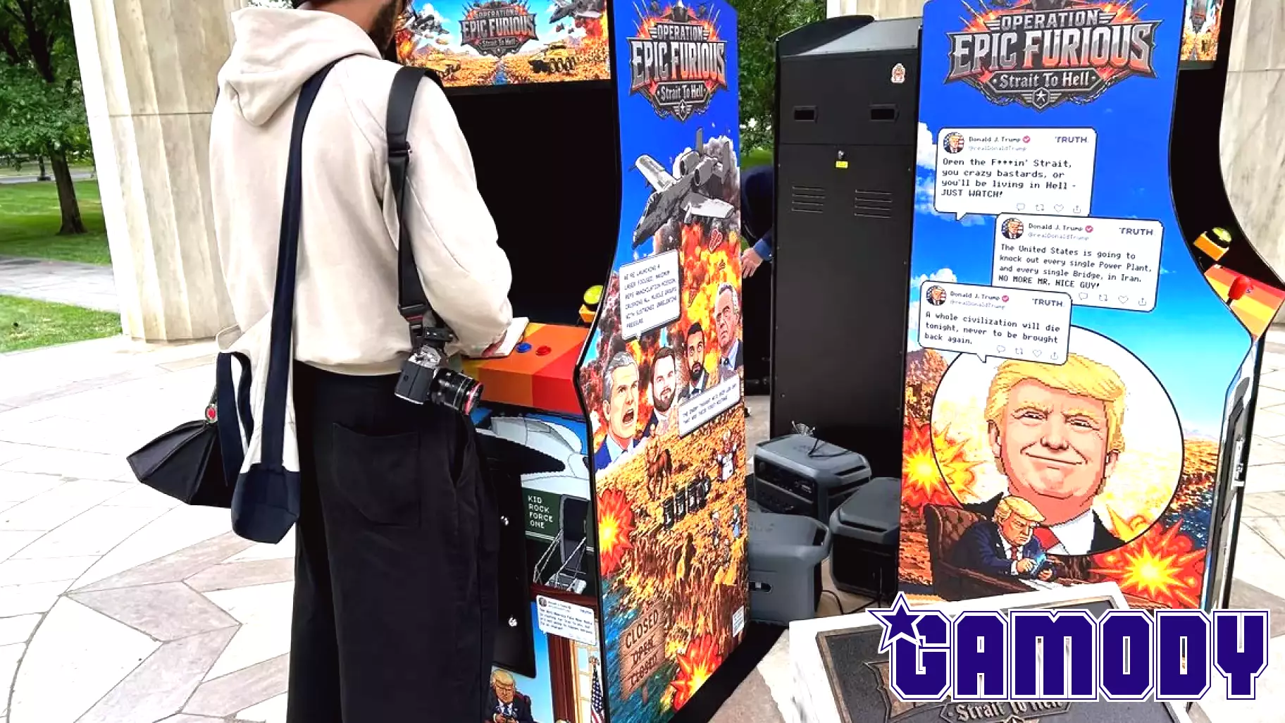 Satirical Arcade Game Takes Aim at Trump's Iran Policy